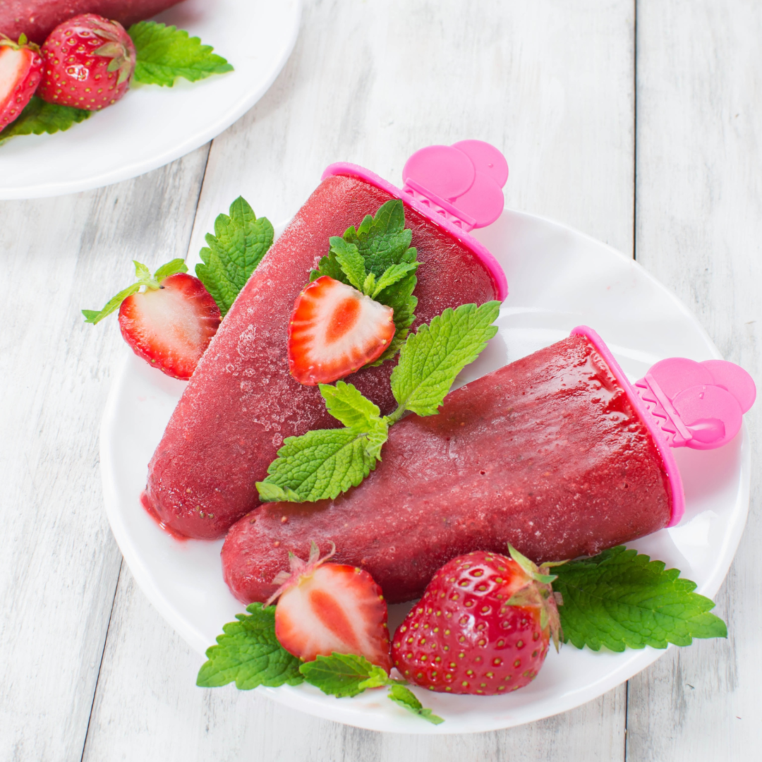 Strawberry & Baba West Alpine Elderberry Ice Lollies